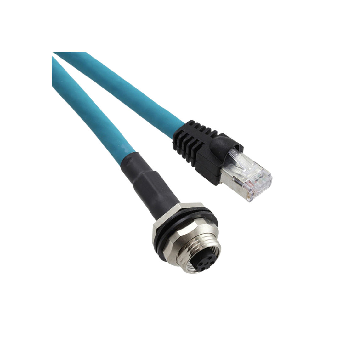 M12 Female Receptacle to RJ45 Industrial Ethernet